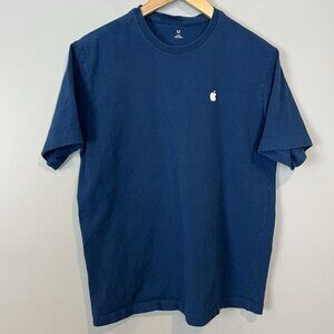Apple Store T-Shirt Blue Employee Mac Computer Genius Bar Short Sleeve Size Med